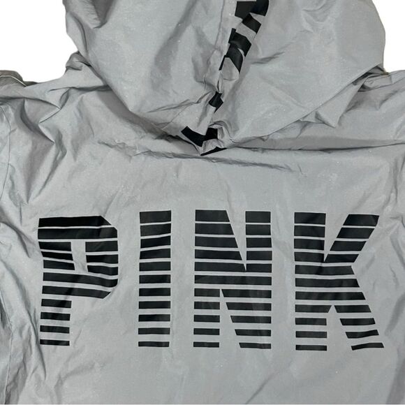Victoria’s Secret Pink Limited Edition Grey Reflective Anorak Rain Jacket XS/S - Picture 4 of 12